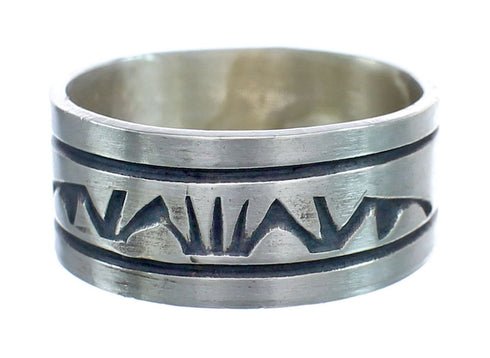 Navajo Authentic Sterling Silver Band Ring Size 9-1/4 AX121956